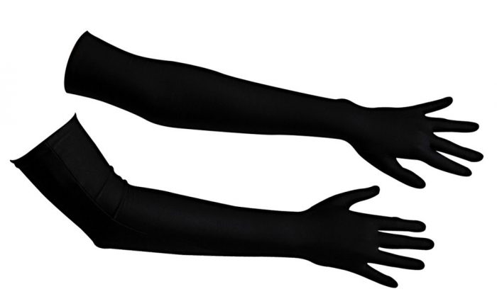 Lange Zwarte Satijnen Handschoenen