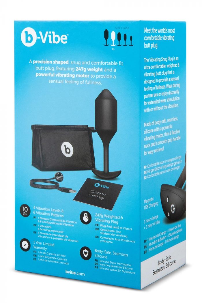 B-Vibe Vibrerende Snug Plug 4 (XL) - zwart