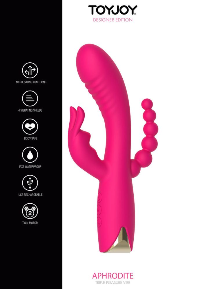 Triple vibrator (clitoraal, vaginaal en anaal) - Aphrodite